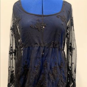 Black Embroidered Top